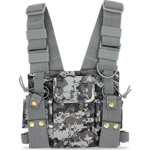 Camouflage Radio Chest Pocket Harness Holster Pack Outdoor Front Bag Vest Radio Communication DIY Acceossry
