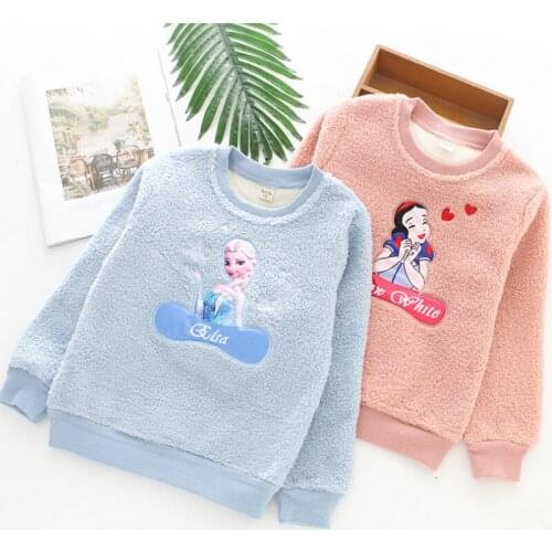 Girls Cashmere winter clothes Elsa Kids Cashmere In Autumn and Winter Girls Print Cartoon Pattern childrens clothing