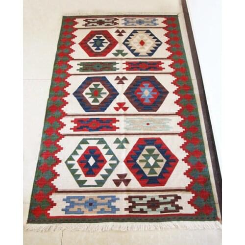 KILIM pure wool handmade carpets Turkey exotic national wind carpet study blanket bed blanket tapestry 41gc149yg4
