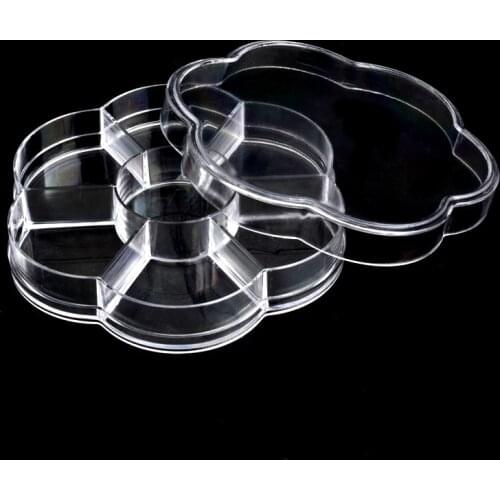 7 Grid Nail Art Storage Box Plum Blossom Shape Rhinestones Crystal Jewelry Charms Makeup Decoration Organizer Tool