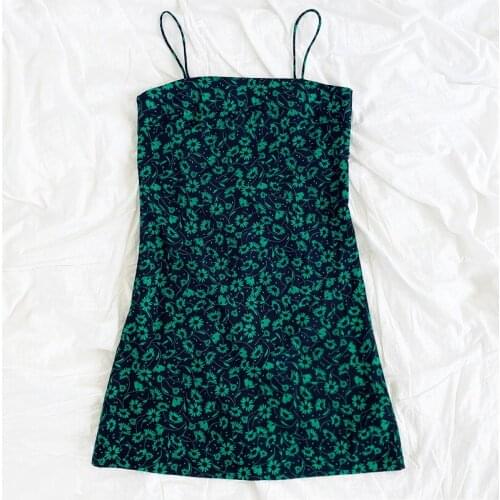 Summer floral one word strapless slim slimming suspender dress