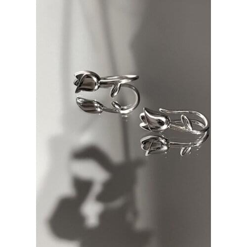 Lovablegirls Art Style Tulip Flowers Earring Elegant Plant Potted Flowers Earring For Girl Women Earring Fashion Jewelry Gifts