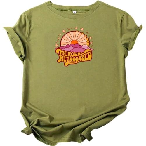 Mercurl Retrodazed T Shirt Women Lovely Cartoons Print Graphics Tee Shirt Femme Fashion Personality T-shirt Women Streetwear