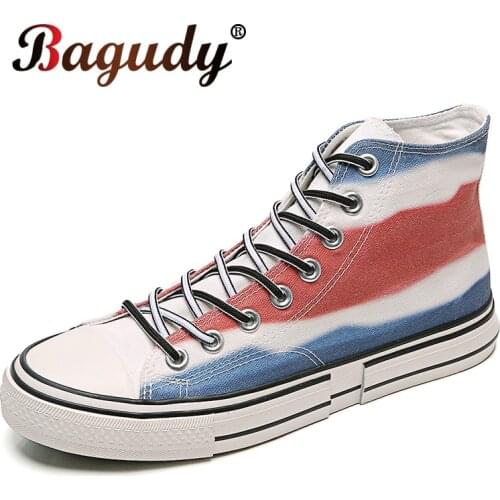 Fashion Men Vulcanize Sneakers Soft Sole Comfortable Man Flats Non-slip Oxfords Shoes Men High Top Canvas Shoes Boy High Quality