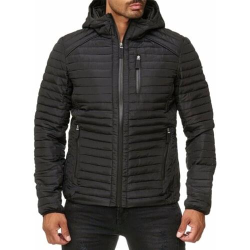 Hombre Winter Coats Mens Parkas Overcoat Fashion Windbreaker Thick Parkas Jackets Slim Solid Hats Casual Windproof