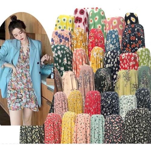 Soft Black Floral Print Tulle Chiffon Fabric For Dress Shirts, Yellow, White, by the meter, 150cm Wide