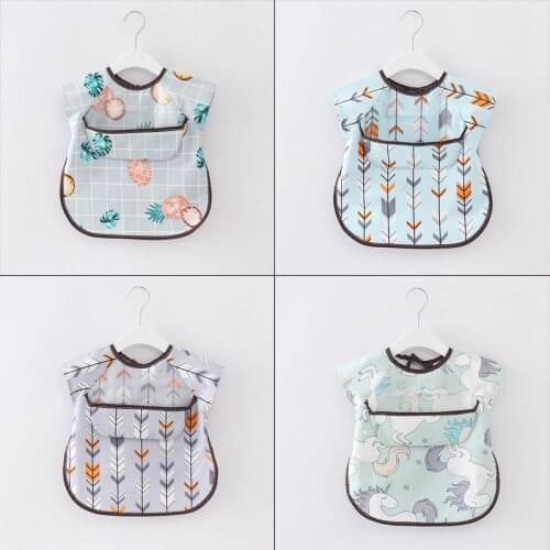DALEMOXU Bandana Bibs Cute Baby Bibs Waterproof Infant Eating Children Drawing Sleeveless Soft Plastic Baby Bib Meal Burp Cloths