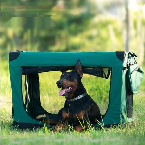 Outdoor camping large Foldable Pet Cage Stainless Steel Bracket Car Dog Kennel 4 Seasons Breathable Anti-mosquito Dog Cages