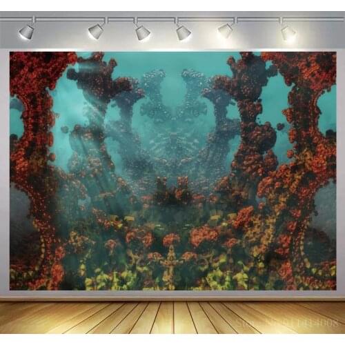 Under Sea Big Coral Reef Scenic Photography Background Newborn Baby Shower Room Decor Underwater Photo Backdrops