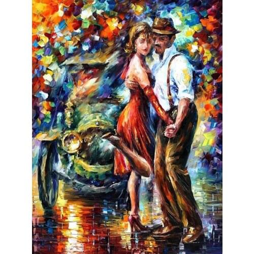 Pop Sell Abstract Landscape Dancing In Paris Street Oil Painting On Canvas Abstract Dancer Oil Painting Canvas For Wall Artwork