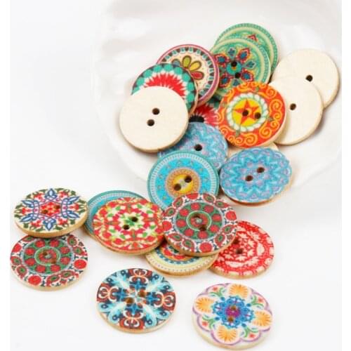 Multi-style round heart Two Holes buttons Wooden Sewing Buttons Scrapbooking Mixed Natural Color Costura Botones bottoni botoes