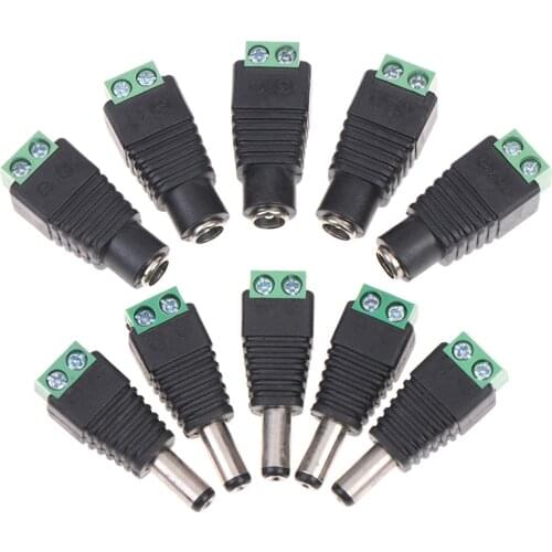 DC Plug CCTV Camera 5.5mm X 2.1mm DC Power Cable Female / Male Plug Connector Adapter Jack 5.5*2.1mm To Connection Led Strip
