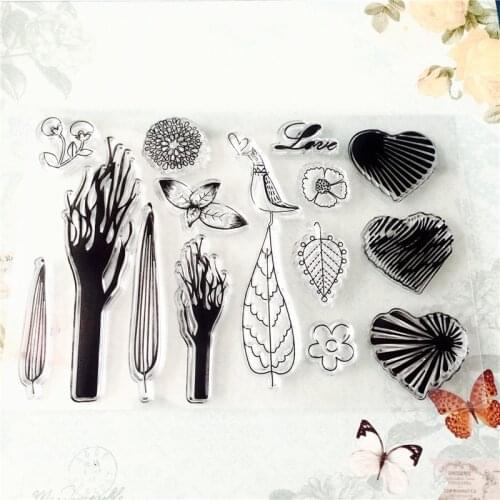 Love heart Silicone Clear Stamps for Scrapbooking DIY Album Card Decoration Embossing Folder Craft Rubber Stamp Molds 2019 new