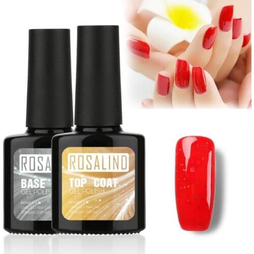 Rosalind 10ML Top Coat Base Coat Gel Nail Polish Black Bottle Gel Nail Art UV LED Soak-Off multi-use Top Base TSLM2