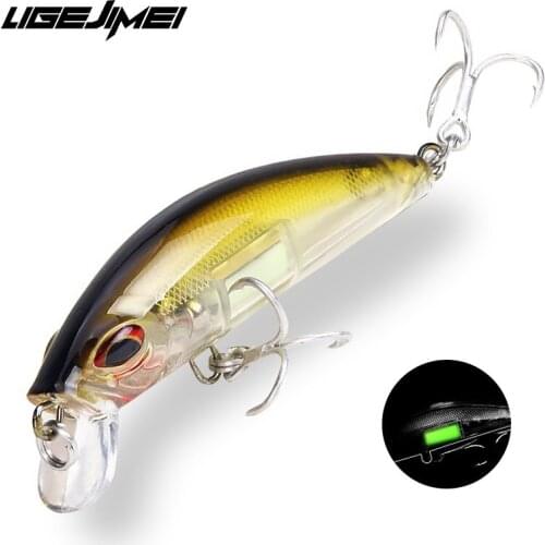 Crankbait Minnow Fishing Lure 70mm 11g Bass Wobbler Fish Bait Isca Artificial Trout Chatterbait Fishing Tackle Glow In The Dark