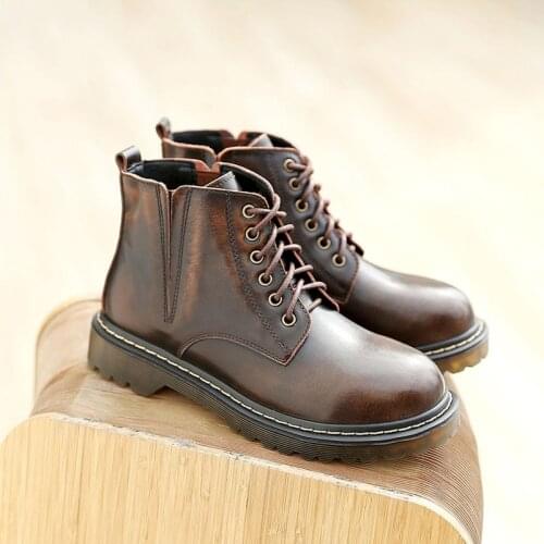 QPFJQD 2019 Winter Retro Genuine Split Leather Shoes Female Ankel Boots Casual Ladies Chelsea Boots Woman Botas Spring Autumn