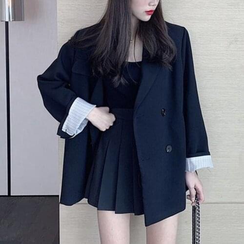 Show high light ripe temperament suits autumn small bust pleated skirt suits female han edition brim two-piece outfit