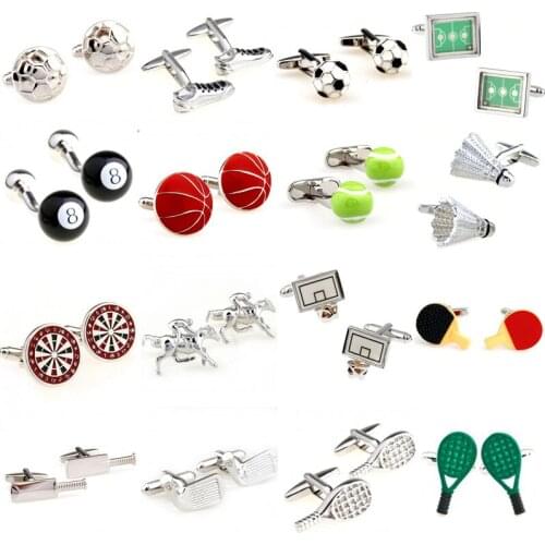 Football Shoes Basketball Tennis Ball Bat Badminton Pingpong Golf Cufflink Cuff Link 1 Pair Free Shipping Big Promotion