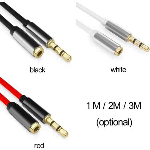 1PC 1/2/3/m Black/White/Red AUX Kabel 3.5mm 4 Pole Audio Extension Cable Jack Hoofdtelefoon Kabel voor Auto Oortelefoon Speaker