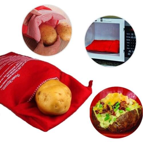 1Pcs Microwave Baking Potatoes Bag Bakeware Cooker Bag Rice Pocket Cooking Tools Cook Steam Pocket Washable Kitchen Gadgets