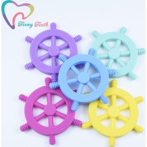 1 PC Boat Wheel Silicone Teether Baby Teething Accessories Safe For New Mommy Baby Nursing Teether Pendant Shower Gift Necklaces