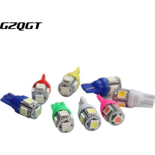 10x White Red Blue T10 W5W 5050 5SMD Car LED Wedge Light 168 194 192 DC 24V License Plate Bulbs Marker Light Reading Dome Lamp