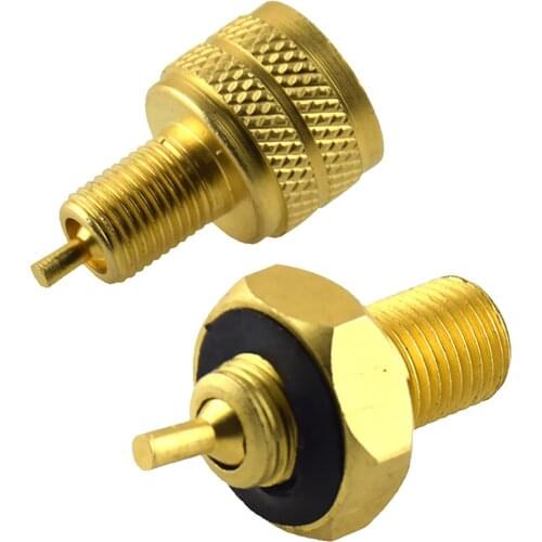 2PCS Brand New Copper+Rubber Bore Tire Valve Reducer Adapter - External+Internal