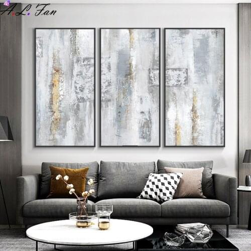 Abstract gray wall art image nordic poster canvas print contemporary painting landscape home decor unframed