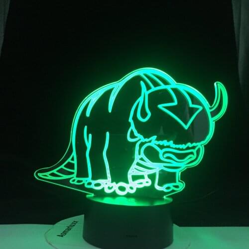 Acrylic 3d Lamp Avatar The Last Airbender Nightlight for Kids Child Room Decor The Legend of Aang Appa Figure Table Night Light