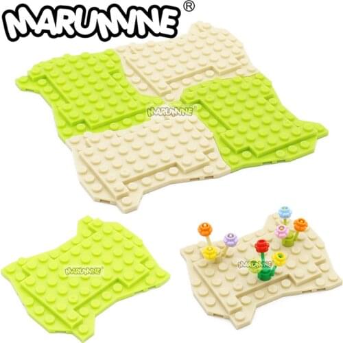 Marumine Grassland Baseplate Blocks Pieces Building Bricks Parts Natural & Technic City Compatible Rrecycle Toys For Kids Gift