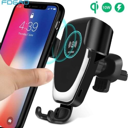 Wireless Car Charger Mount Automatic Gravity 10W Qi Fast Charging Air Vent Phone Holder For iPhone 11 XS XR X 8 Samsung S20 S10