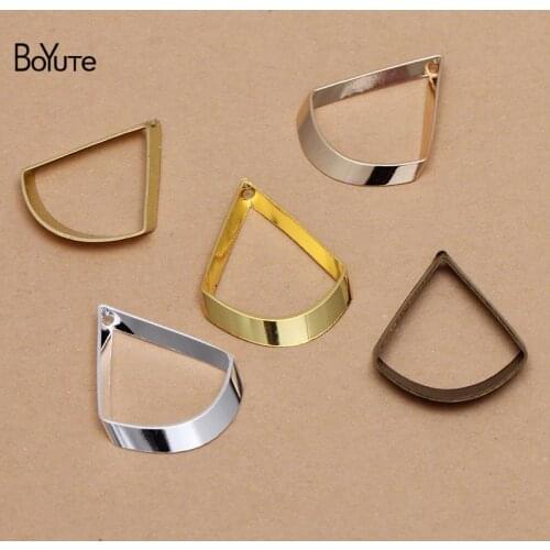 BoYuTe (100 Pieces/Lot) 21*27MM Metal Brass Water Drop Shaped Tube Charms Diy Handmade Jewelry Accessories