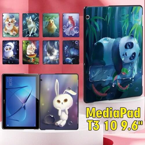 Case for Huawei MediaPad T3 10 9.6" Animal Pattern Tablet Back Shell L + Free Stylus