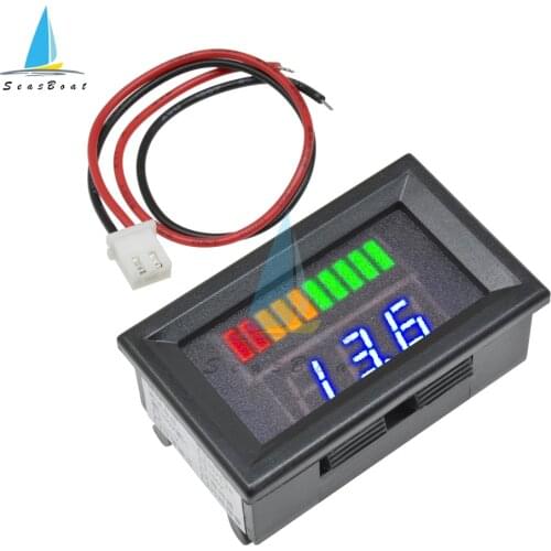 DC 7-100V Lead-acid Digital Battery Capacity Indicator Charge Tester Lithium Battery Capacity Meter LED Digital Voltmeter