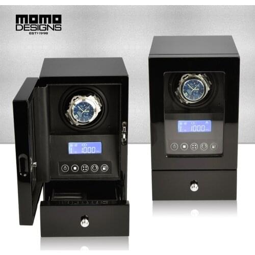 Deluxe Wooden Watch Winder box for Single Automatic Watch Storage Display with LCD touch screen -2019 NEW DESIGN