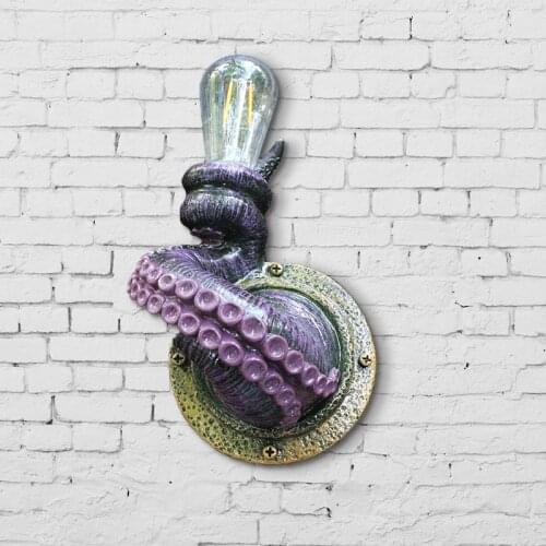 Retro Octopus Electric Light Tentacle Monsters with Bulbs Hanging on Wall Octopus Tentacle lamp Holder for Home Decor