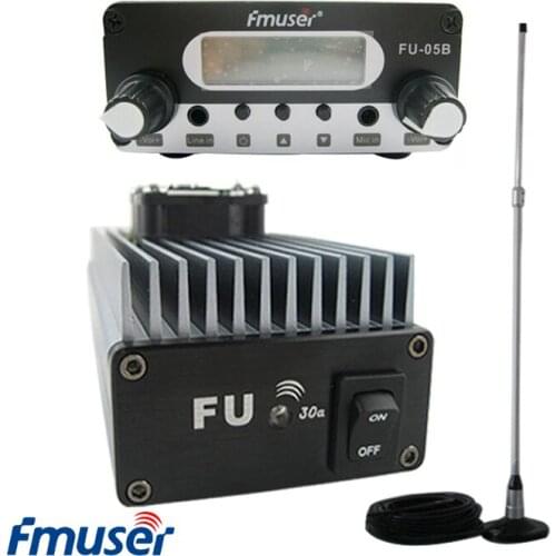 FMUSER FU-30A 30W FM Power Amplifier+FU-05B 0.5w FM Exciter+CA200 Car Sucker FM Antenna For FM Radio Station
