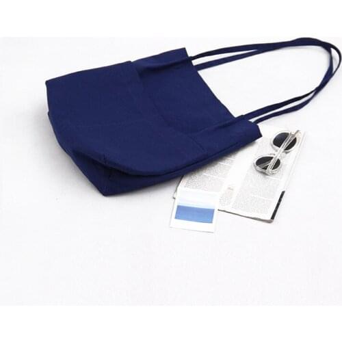 8PCS / LOT Shopping Bag Canvas Eco Fashion Big Capacity Tote Holiday Beach School Bag Girls Simple Handbag