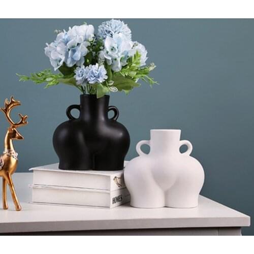 Ceramic Vase,Abstract Figurines,Room Decoration,Body Art Sculpture,Artificial Flower Pot,Desk Crafts Ornament,Modern Home Decor