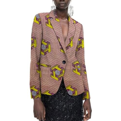 Colorful Women African Blazer Colorful Print Female Suit Jacket Ghana Fashion Ladies Custom Made Wedding Occasion Clothes