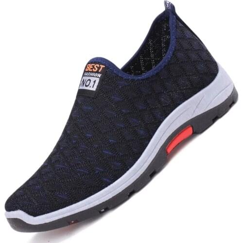 Summer Mesh Men Casual Shoes Breathable Slip on Mens Loafers Lightweight Sneakers Men Non-slip Walking Shoes Zapatillas Hombre