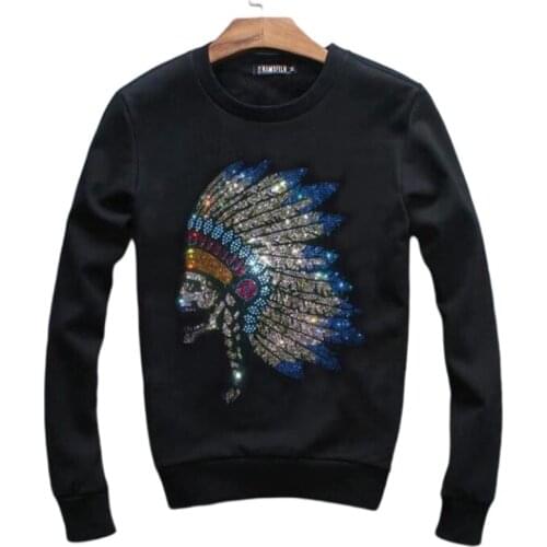 Mens Sweatshirt Hoodie Top Autumn New Style Letters Print Patchwork O-neck Long Sleeves Pullover Sweatshirt Poleron Hombre