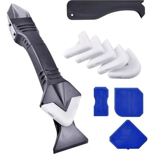 11Pcs Caulk Nozzle Scraper Set Reusable Sealant Angle Scraper Silicone Grout Sealant Scraper Applicator Caulking Finishing Tool