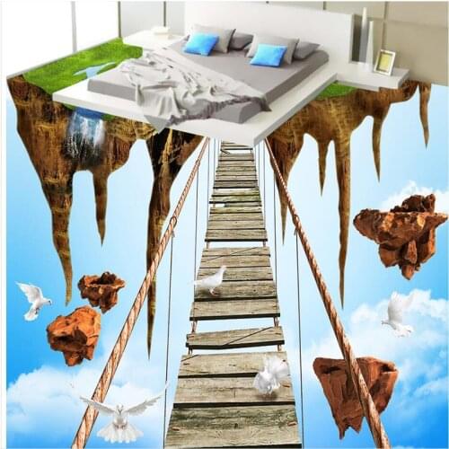 Custom flooring 3d stereo island hopping rope flooring environmental waterproof non-slip self-adhesive decorative 3d flooring