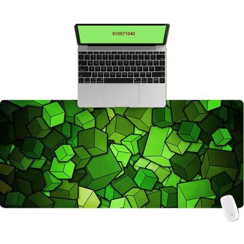 Green 3D Cube Office Computer Desk Mat Table Keyboard Big Mouse Pad Laptop Cushion Desk Non-slip Mat Gamer Mousepad Mat