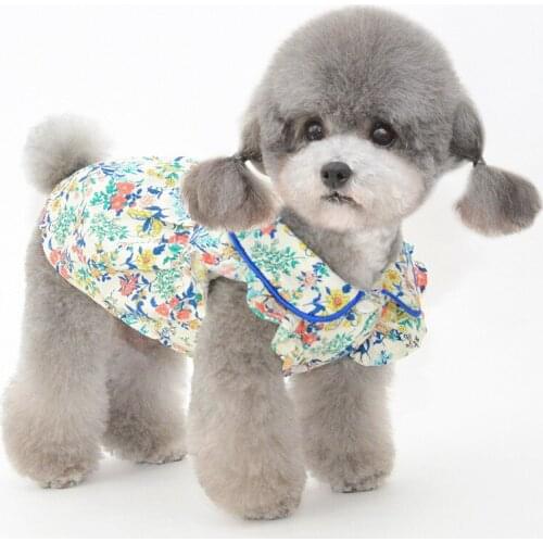 New Cute Floral Dog Dress Summer Pet Clothes Small Dog Clothing Spring Cat Puppy Pet Costume Yorkshire Pomeranian Poodle Apparel