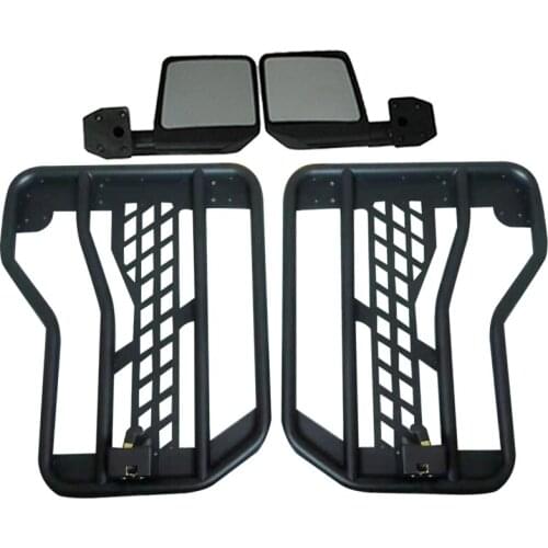 One set Jl1079 black steel half tube doors with side mirror for jeep wrangler jl2018+ 2 doors auto products Lantsun