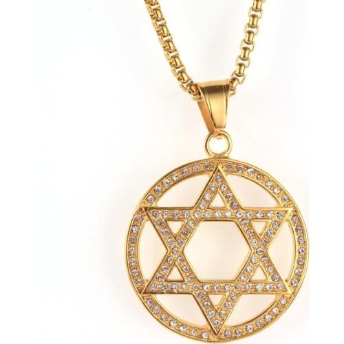 Necklace Women and Men Gold Necklace Chain Long Pendant/Crystal/vantage Necklace Jewish star of david