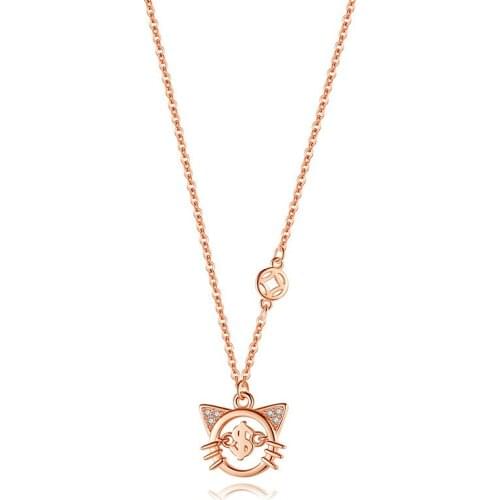 Dollar Cat necklace Cute Cartoon lucky cat Pendant Necklace Simple personality animal Necklace Jewelry Gift for girlfriend wife