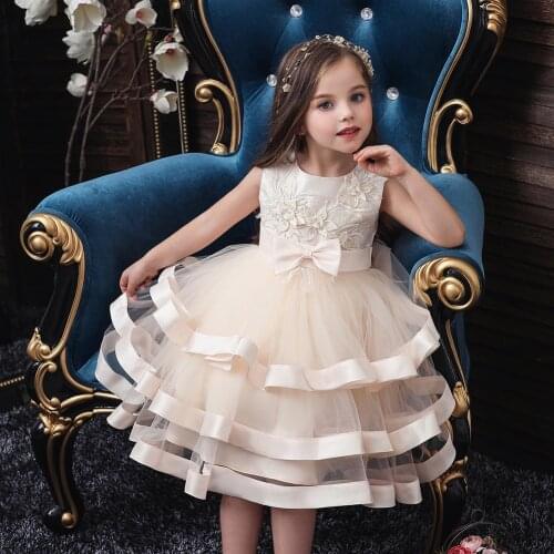 Girls Princess Dress Childrens Flower Dress Mesh Dress Girls Cake Shawl Dress